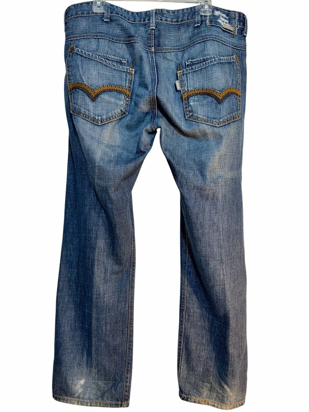 Levi’s SilverTab Men’s Slim Straight Jeans 38x30 Y2K Blue Denim Embroidered